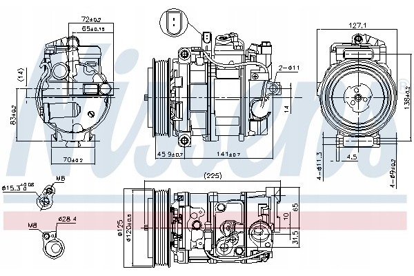 Compressor air conditioning NISSENS 890191 Part manufacturer Nissens