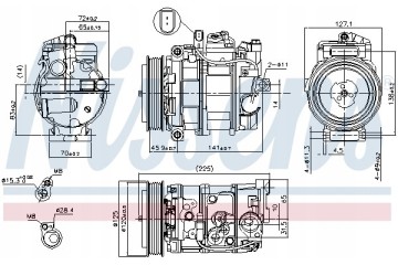 Compressor air conditioning NISSENS 890191 Part manufacturer Nissens