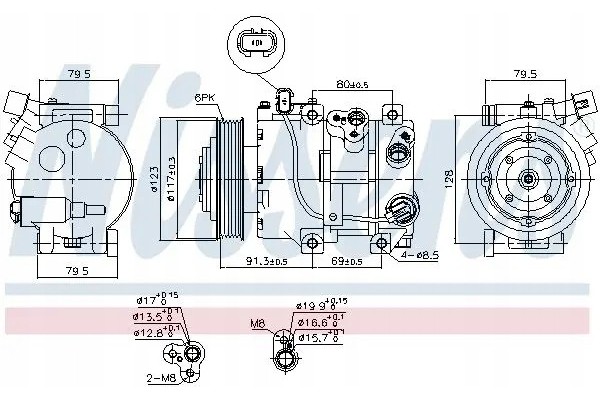 COMPRESSOR AIR CONDITIONING COMPRESSOR 890230 NISSENS Product weight with unit packaging 11 kg