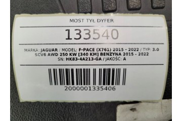 BRIDGE REAR JAGUAR F PACE F PACE 3 0 V6 HK83 4A213 GA 3 73 Version European