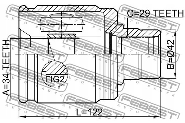 Drive joint set FEBEST 0311 ACC22RH Catalog number of the part 0311 ACC22RH