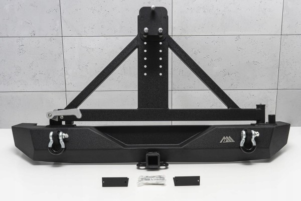 JEEP WRANGLER JK 07 18 REAR BUMPER WIDE WITH PARAMOUNT WHEEL SLING Surface painted