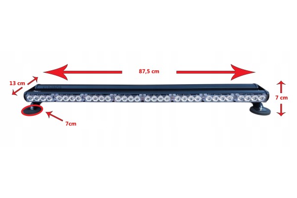 BEAM ORANGE ROOF WARNING STROBE FOR MAGNET TOW TRUCK 87cm Catalog number of the part 2 377