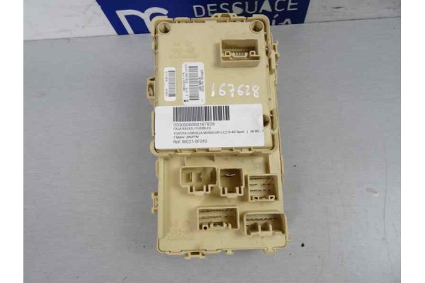 89221-0F010 CAJA RELES / FUSIBLES TOYOTA COROLLA VERSO (R1) 2,2 D-4D Sport 2007 89221-0F010 167628 TOYOTA - 1