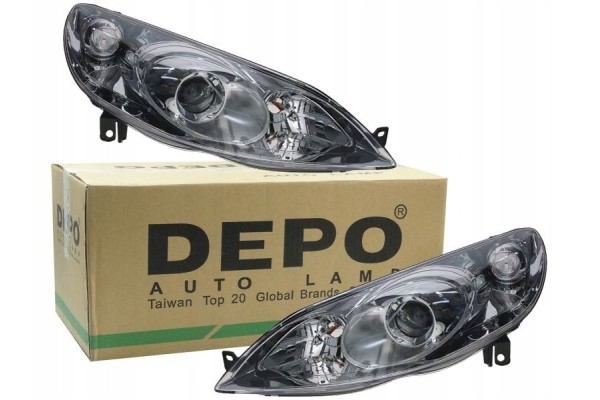 Peugeot 407 2004 Lamp Headlight Right Depo Additional information adjustment motors included