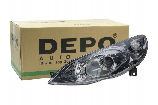 Peugeot 407 2004 Lamp Headlight Right Depo Quality of parts according to GVO P replacement with original quality