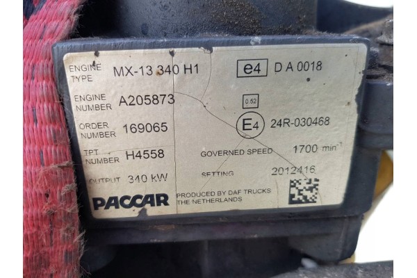 ENGINE DAF KM MX 13340H1 N Version European