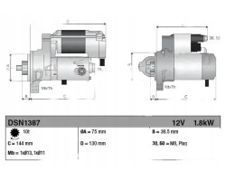 STARTER DSN1387 DENSO HONDA ACCORD