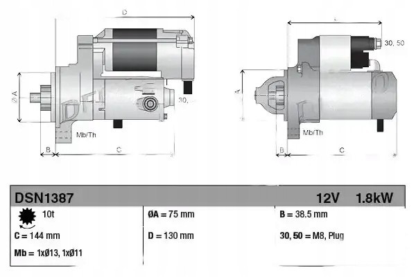 STARTER DSN1387 DENSO HONDA ACCORD