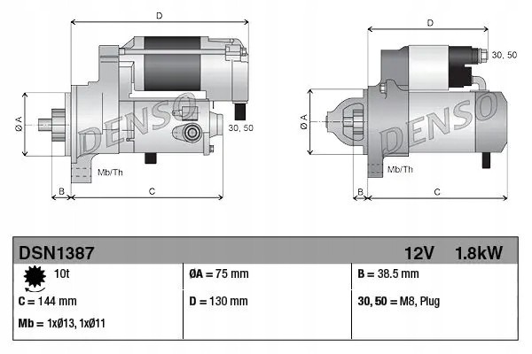 STARTER DSN1387 DENSO HONDA ACCORD Packaging status original