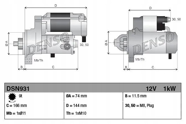 STARTER DSN931 DENSO Part manufacturer Denso