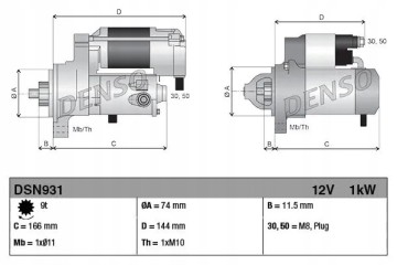STARTER DSN931 DENSO Part manufacturer Denso