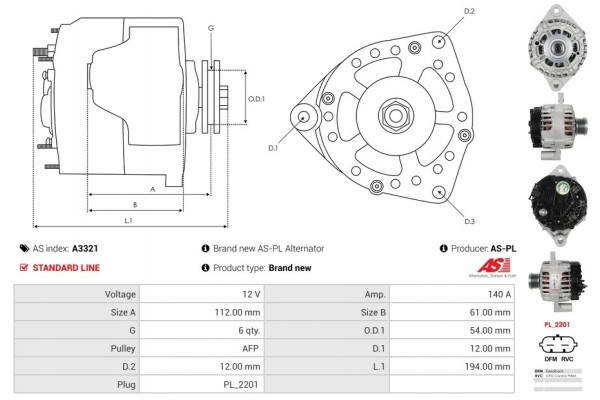 New Alternator OPEL INSIGNIA A Sports Tourer G09 2 0 CDTI 35 Version European