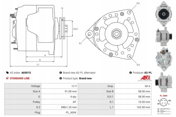 New Alternator HONDA CIVIC IV Saloon ED EF 1 5 and 16V ED3 SH4 Catalog number of substitutes AD KUHNER 40753RI