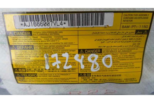 AJ1666007VL4 AIRBAG LATERAL DERECHO TOYOTA AURIS (E15)