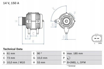 BOSCH 0 986 048 921 ALTERNATOR Catalog number of the part 0 986 048 921