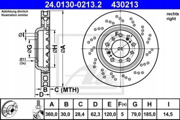 Brake disc ATE 24 0130 0213 2 Number of discs offered 1