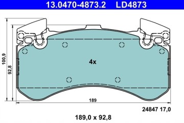 Brake pad set disc brakes ATE 13 0470 4873 2 Part manufacturer ATE