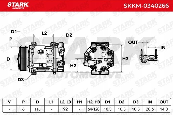 Compresor de aire acondicionado Stark SKKM-0340266