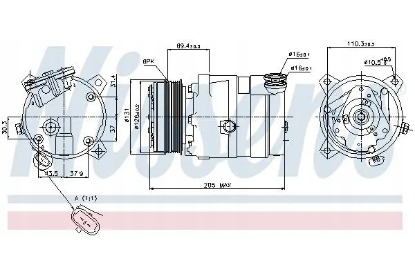 COMPRESSOR AIR CONDITIONING COMPRESSOR 89062 NISSENS Quality of parts according to GVO Q original with factory logo OEM OES