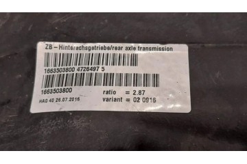 Rear reducer MERCEDES BENZ GLE W166 287 2 14L diesel 150kW 2016 Catalog number of substitutes 1663503800