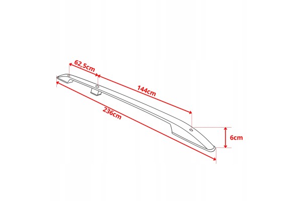 Roof rails VOLKSWAGEN TRANSPORTER CARAVELLE T5 T6 SHORT BLACK Catalog number of the part SKP370103KSS
