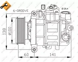 Compresor de Aire Acondicionado NRF 32263