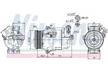 Compressor air conditioning NISSENS 89041 Part manufacturer Nissens
