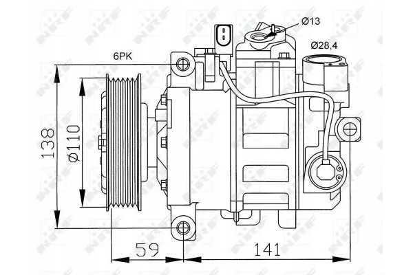 COMPRESSOR AIR CONDITIONING COMPRESSOR 32229 NRF AUDI Car type passenger cars
