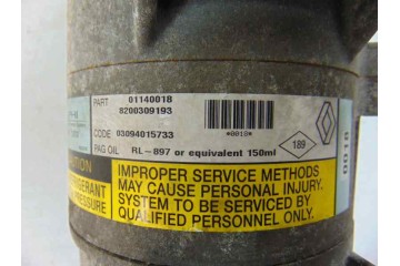 8200309193  COMPRESOR AIRE ACONDICIONADO RENAULT SCENIC II (JM) Authentique 2004 8200309193 175389 RENAULT - 3