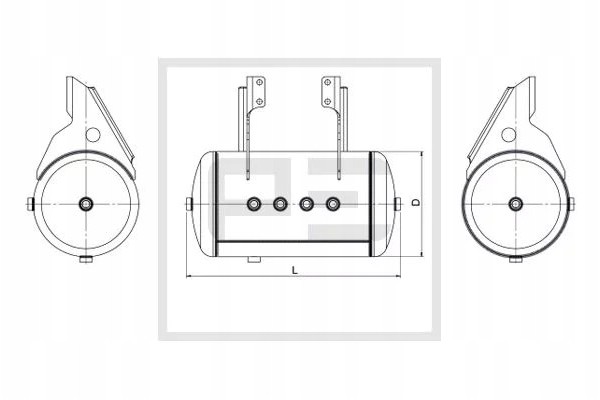 Depósito de aire PE Automotive 106.518-80A para DAF CF75, CF85, XF95