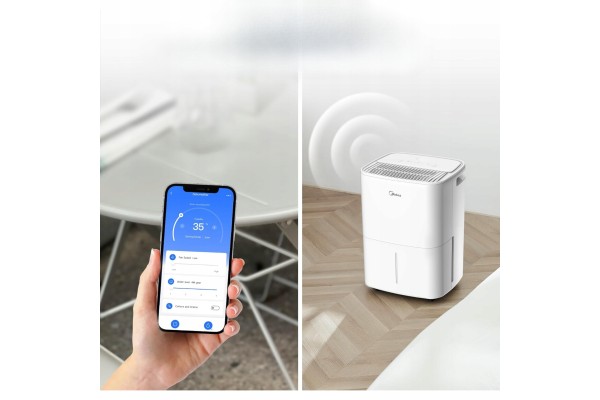 Deshumidificador Midea 12L para 35m², Silencioso, con App y Depósito