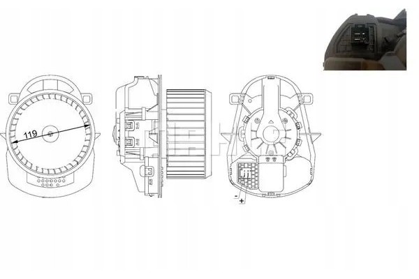 BLOWER AIR SUPPLY FAN AB 258 000S MAHLE Catalog number of the part AB 258 000S