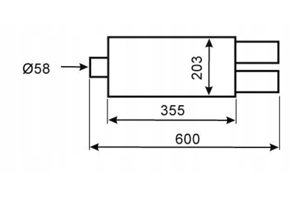 End Silencer Mugen Bass Universal WM Sport 93847 2x80 input 58 Catalog number of the part 93847