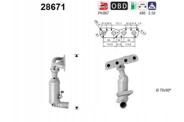 AS CATALYTIC CONVERTER CITROEN C3 C4 1 4VTI 1 6VTI MINI PEUGEOT EURO 3 Car type cargo vans passenger cars