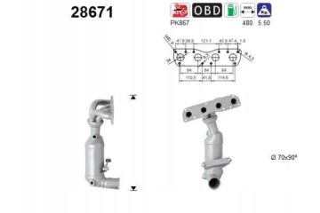 AS CATALYTIC CONVERTER CITROEN C3 C4 1 4VTI 1 6VTI MINI PEUGEOT EURO 3 Car type cargo vans passenger cars