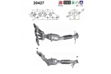 CATALYST 20427 AS FORD VOLVO C MAX C30 FOCUS
