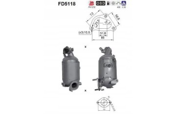PARTICULATE FILTER FAP DPF FD5118 AS HYUNDAI Packaging status original
