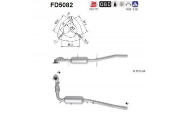 AS PARTICULATE FILTER DPF KAT FORD TOURNEO TRANSIT 2 2TDCI EURO 5 EURO Catalog number of substitutes AHG AHG11259 ASSO 14 15020 