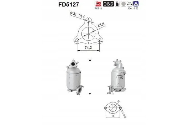 FILTR CZASTEK STALYCH FAP DPF FD5127 AS HYUNDAI Producent czesci AS