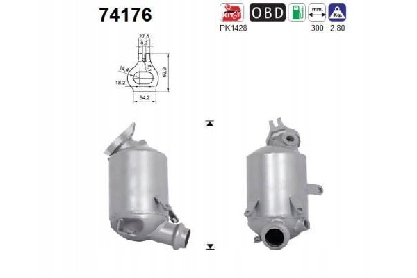 AS CATALYTIC CONVERTER RENAULT THALIA 1 0 17 SANDERO EURO LOGO 6 Packaging status original