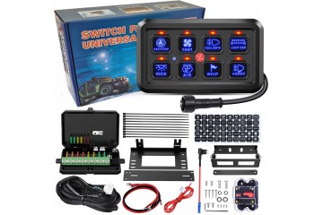 CONTROL PANEL 8 SWITCHES LED DIODE BLUE OFF ROAD STICKERS SET
