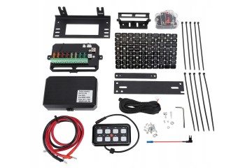 CONTROL PANEL 8 SWITCHES LED DIODE BLUE OFF ROAD STICKERS SET Car type 4x4 SUV buses trucks cargo vans RVs passenger cars