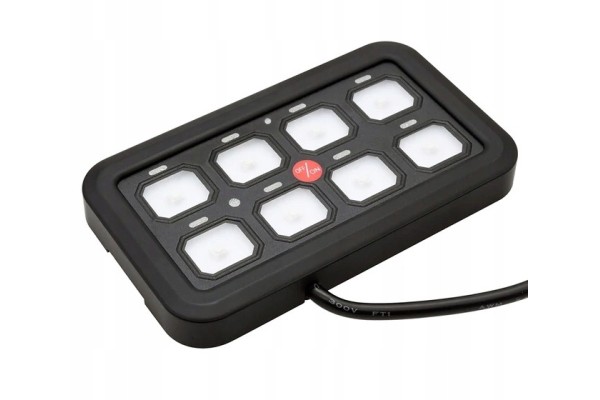 CONTROL PANEL 8 SWITCHES LED DIODE BLUE OFF ROAD STICKERS SET Packaging status original