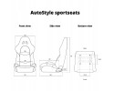 Sports car seat AutoStyle Retro SS 64Z with rails black retro Customs tariff code 94012000