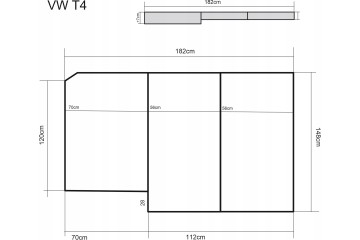 Touring mattress for VW Multivan T4 bus FOAM HARD 182x148x8 Part manufacturer Golden Group