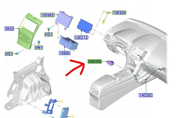GNIAZDO PORT USB2 SYNC 3 FORD TRANSIT CONNECT CMAX SMAX GALAXY MONDEO 2016 Producent czesci Ford OE