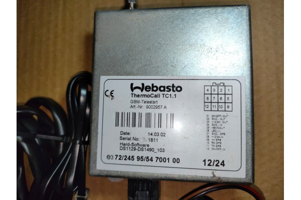 GSM control webasto Thermo Top E C P Thermo call TC1 9002957A Catalog number of the part webasto GSM Thermo Call sterowanie 9002