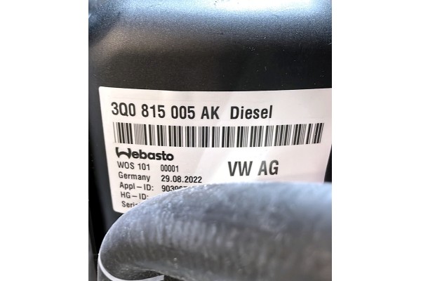 HEATING WEBASTO 3Q0815005AK VW SEAT SKODA AUDI NEW ORIGINAL Car type passenger cars