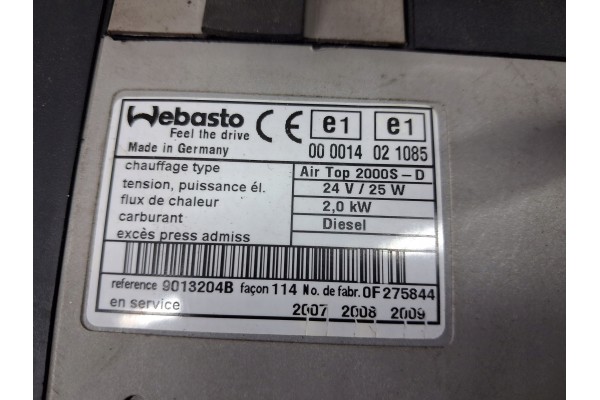 Calefactor Webasto Air Top 2000 S-D para Renault Premium Midlum DXi y 